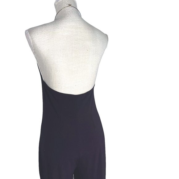 Moda International Warm Purple Choker Neck Open Back Jumpsuit Small - Picture 5 of 11